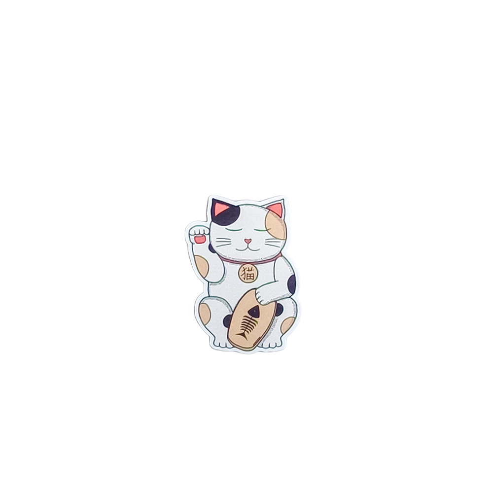 sticker maneki neko brillant